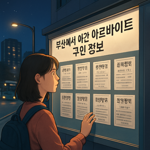 부산에서 야간 아르바이트 구인 정보 이미지