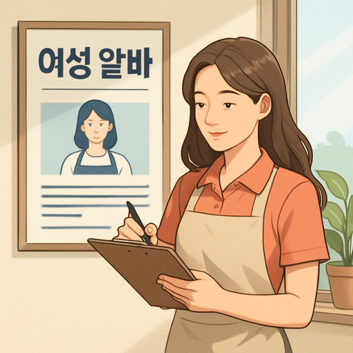 여성 알바 채용 공고 이미지
